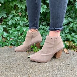 Tan Ankle Booties with Heel